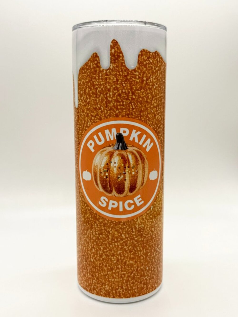 Fall Coffee Pumpkin Spice Glitter Halloween Cup Mug Skinny Tumbler 20oz
